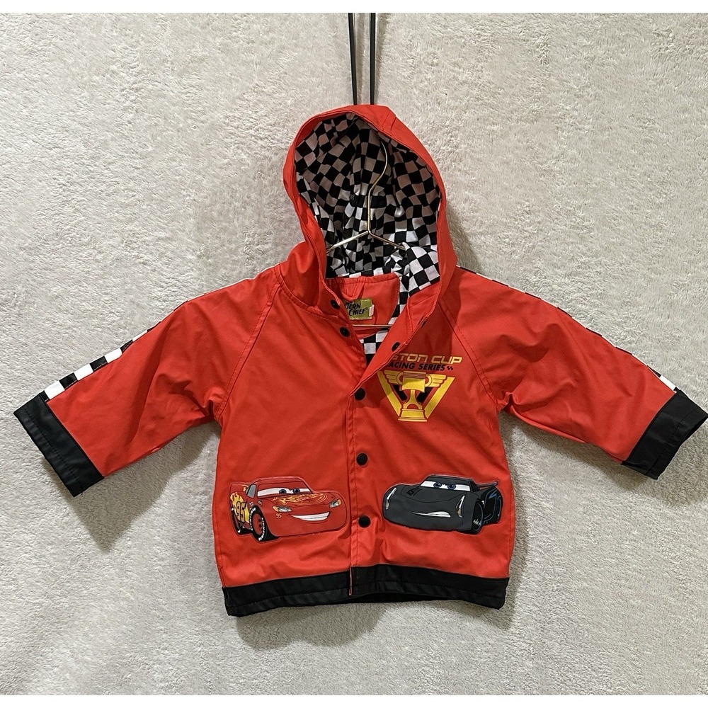 Disney Pixar‎ Lightning McQueen Red Rain Jacket Coat Size 2T  Western Chief Race